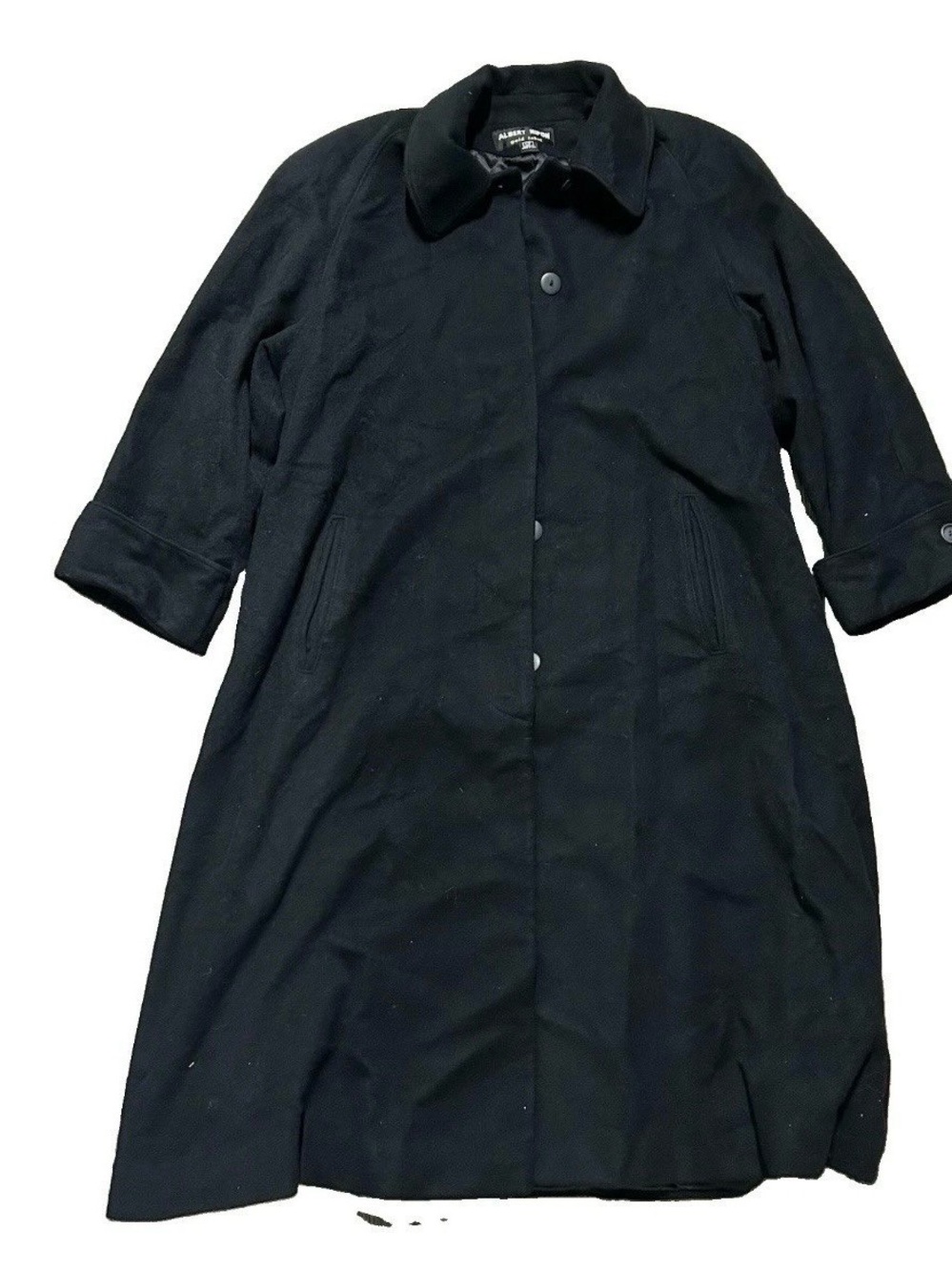 Women’s Albert Nipon Gold Label Black Trench Coat Size 12P